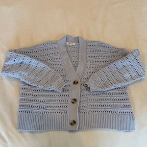 Madewell Soft Blue Button-Up Cardigan